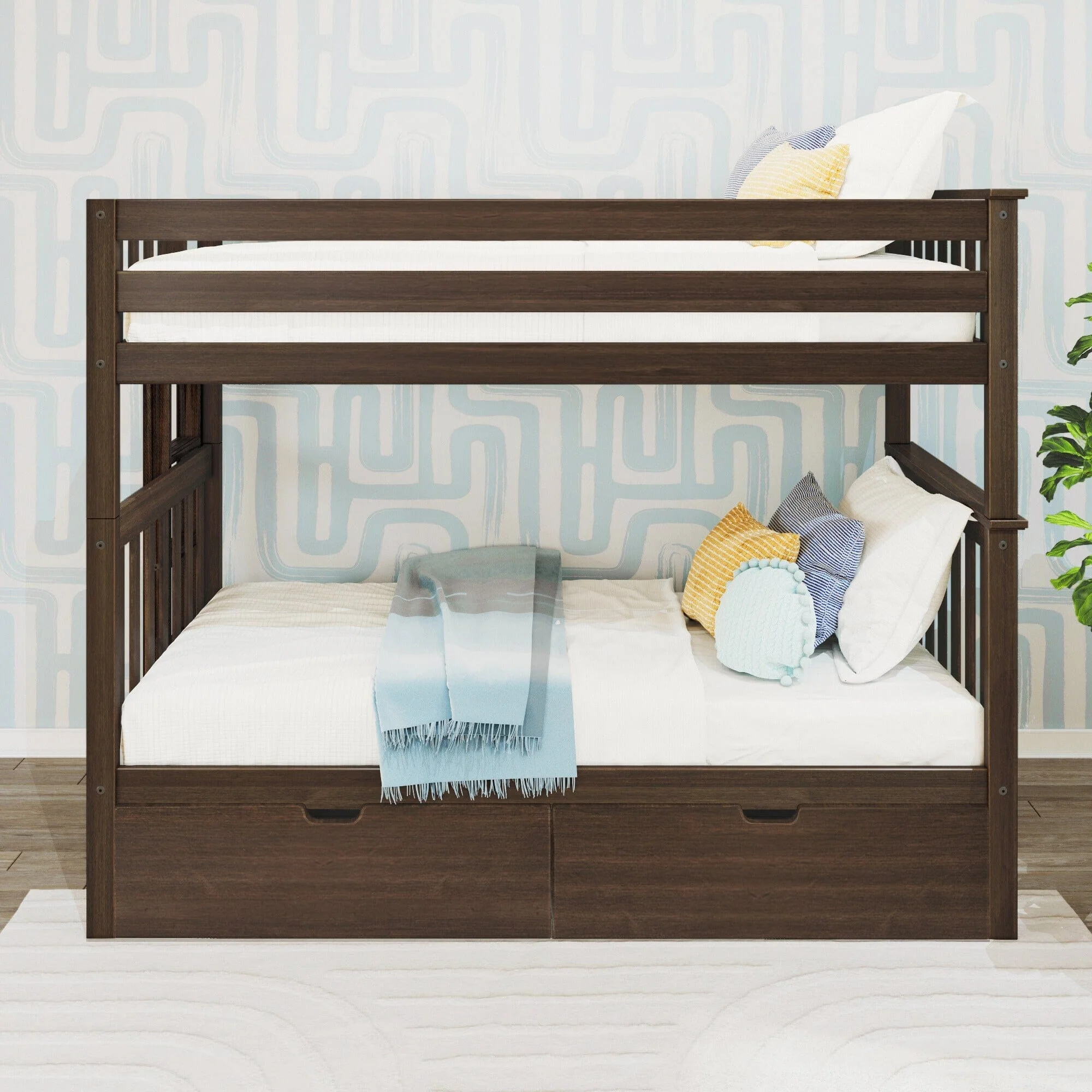Twin Over Twin Bunk Bed With Storage Drawers & Ladder on End - Image 8