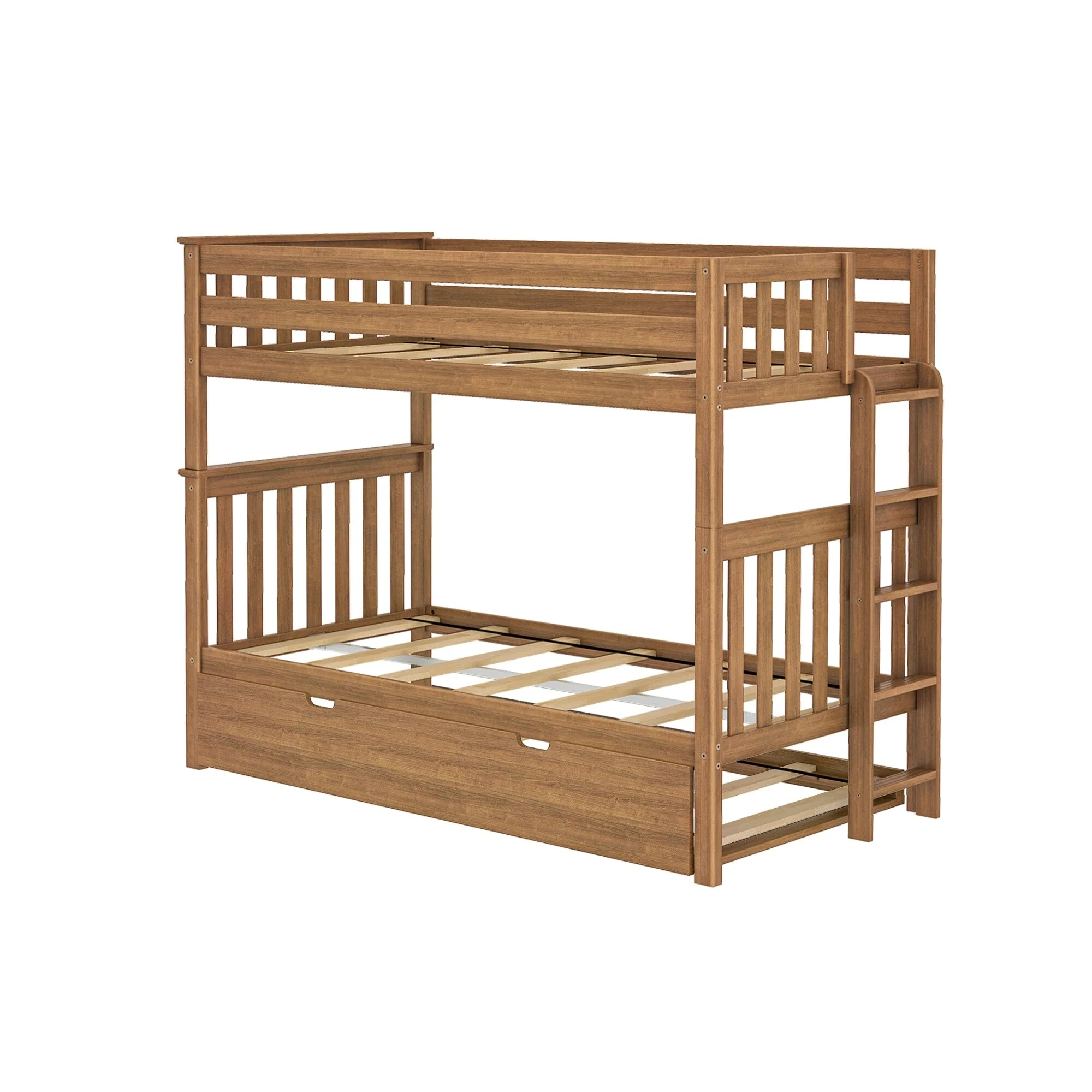 Twin Over Twin Bunk Bed With Trundle & Ladder on End - Image 11