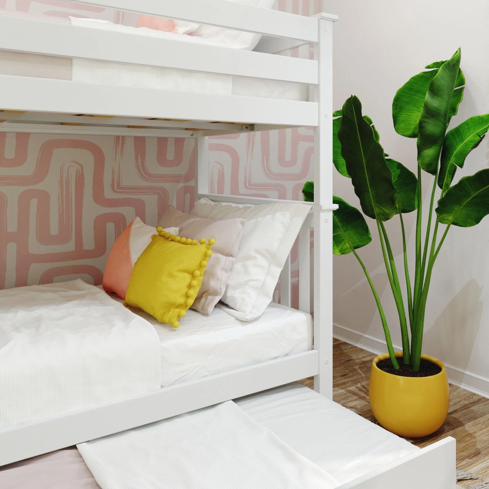 Twin Over Twin Bunk Bed With Trundle & Ladder on End - Image 13