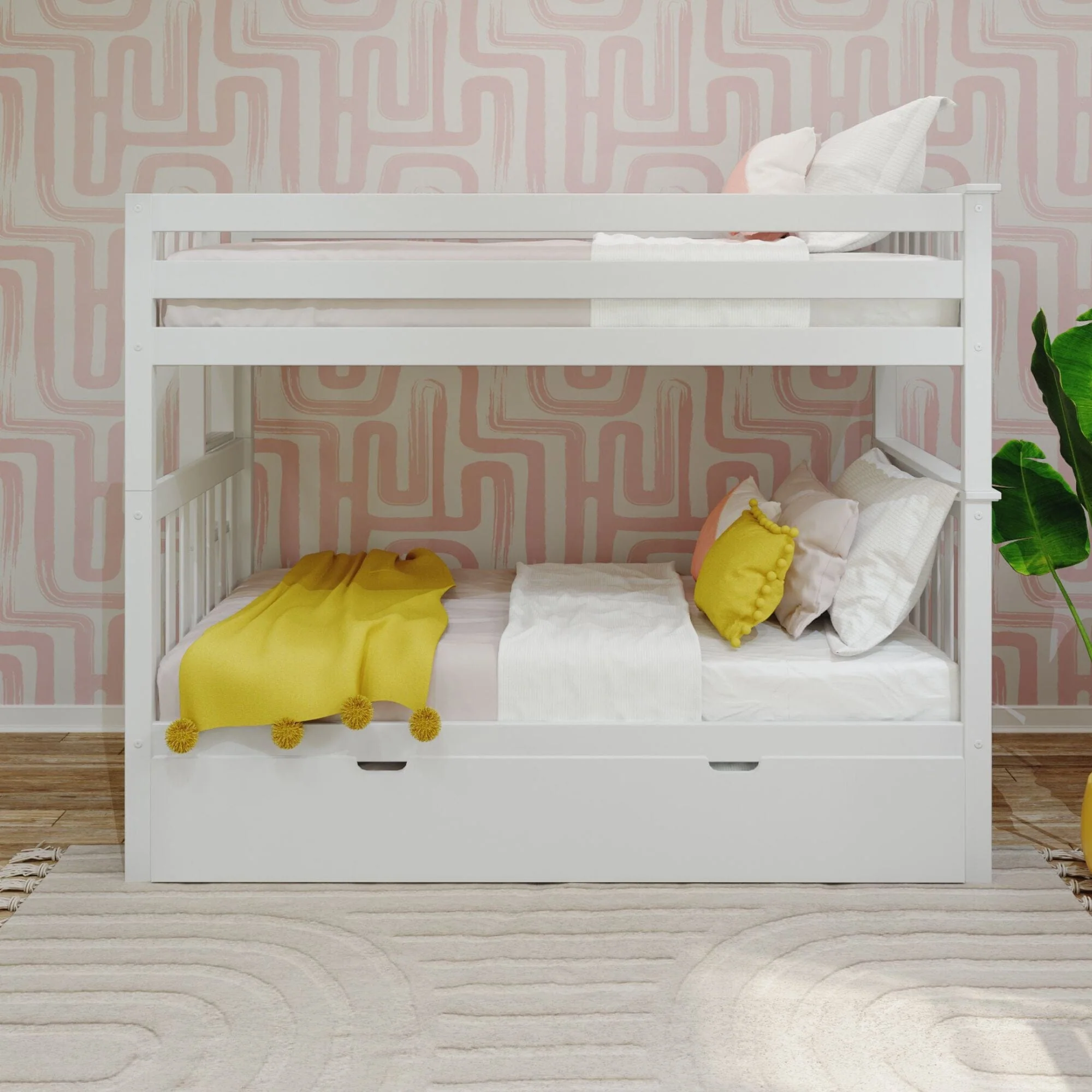 Twin Over Twin Bunk Bed With Trundle & Ladder on End - Image 5