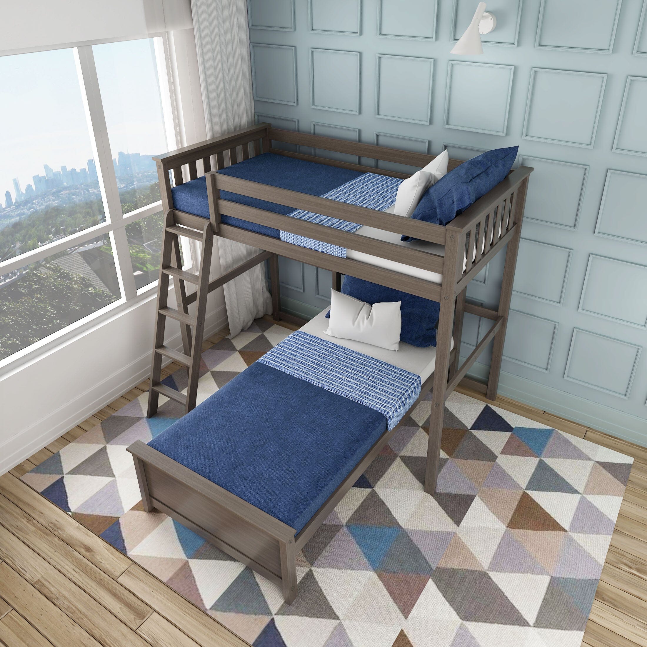 Twin Over Twin L-Shaped Bunk Bed - Image 11