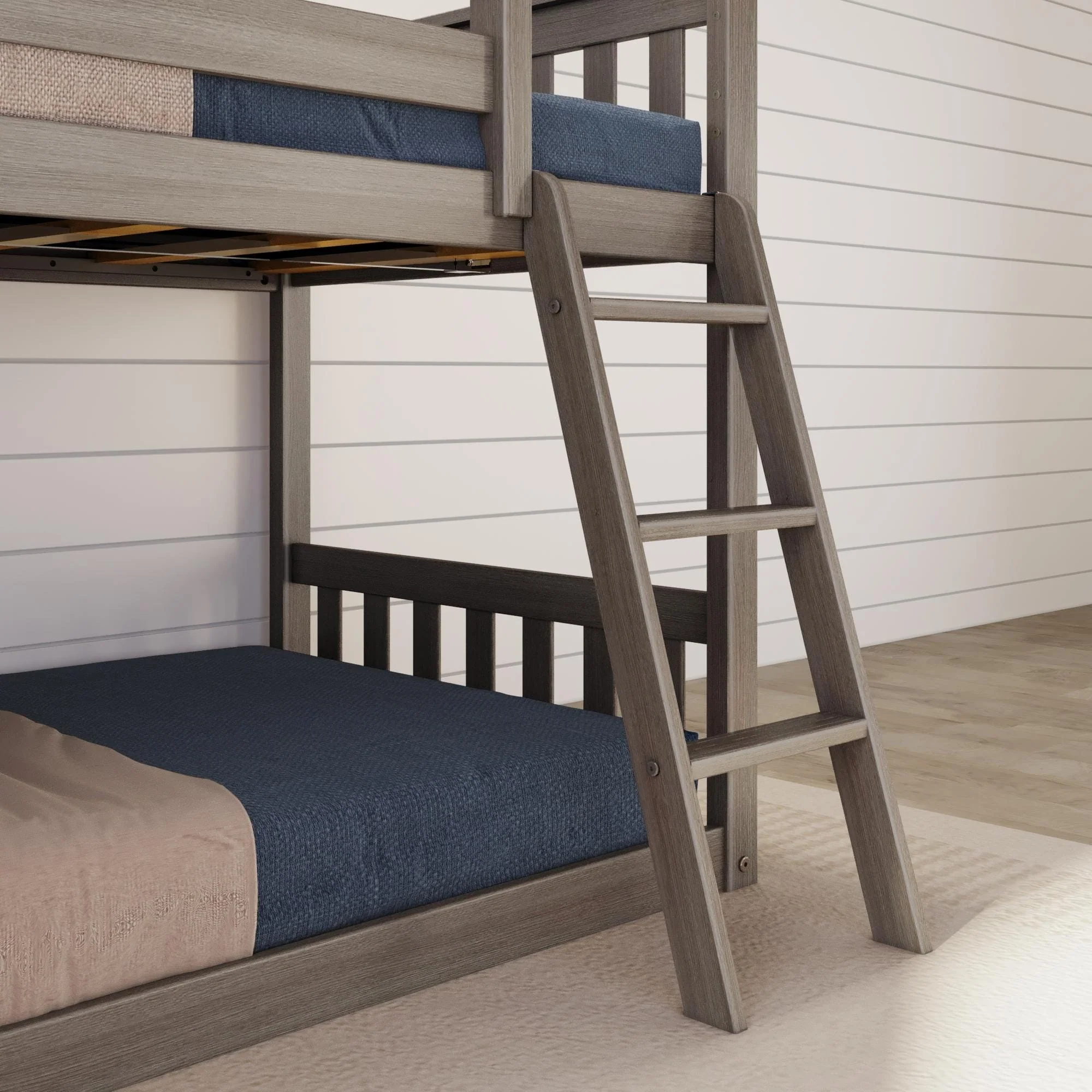 Twin Over Twin Low Bunk Bed With Slide - Image 14