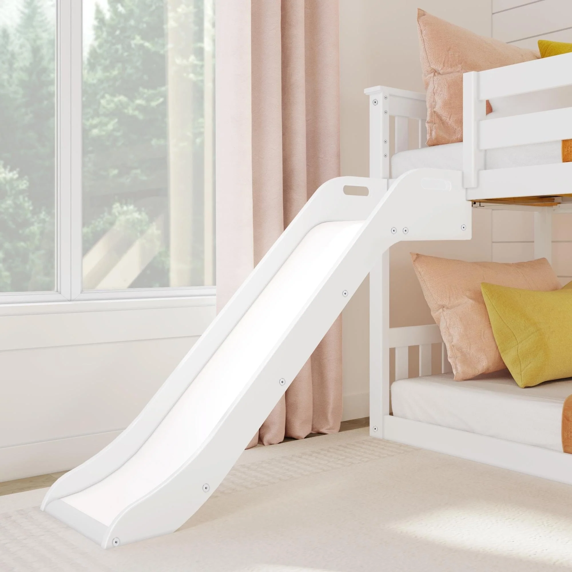 Twin Over Twin Low Bunk Bed With Slide - Image 5