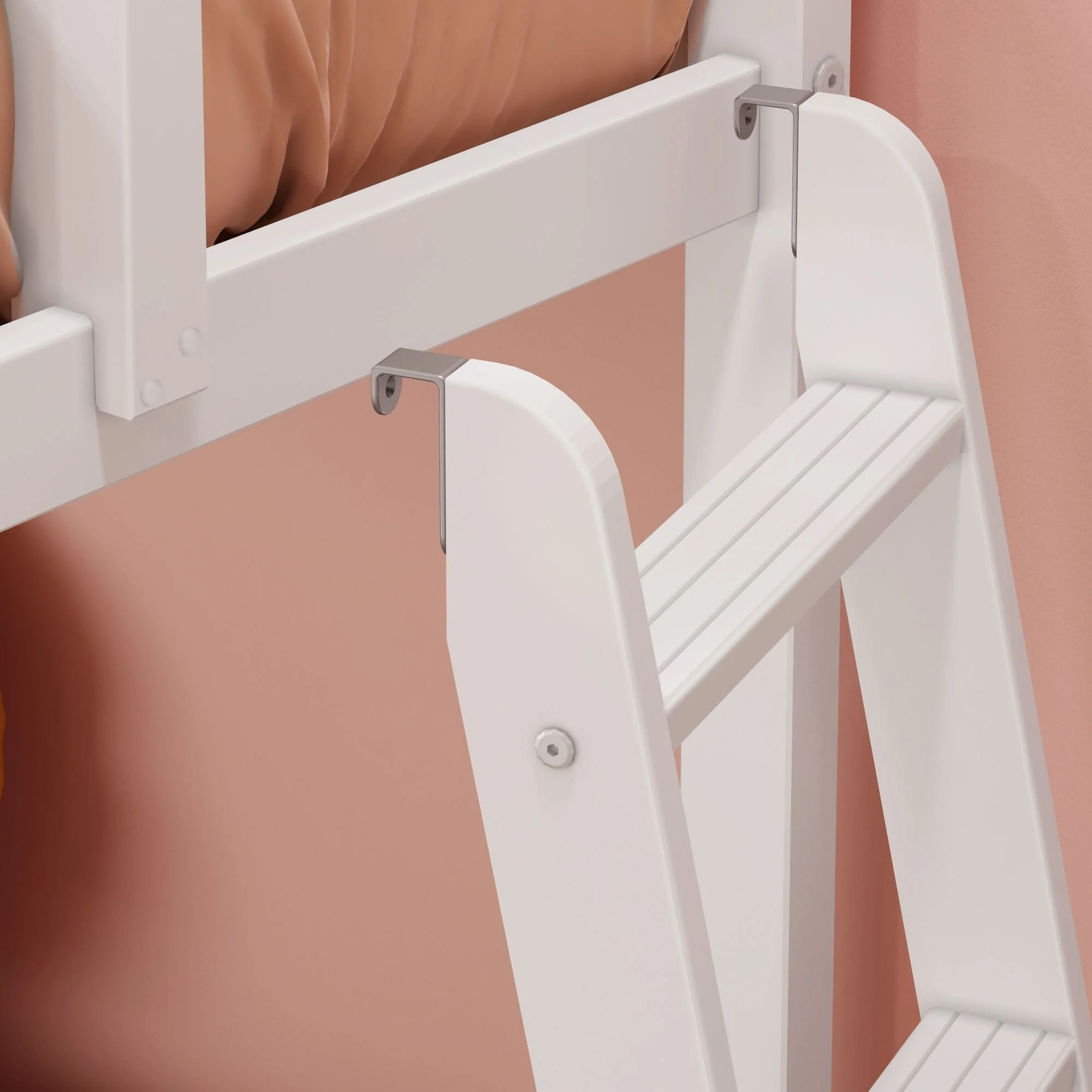 Twin Over Twin Low Bunk Bed With Ladder On End - Image 16