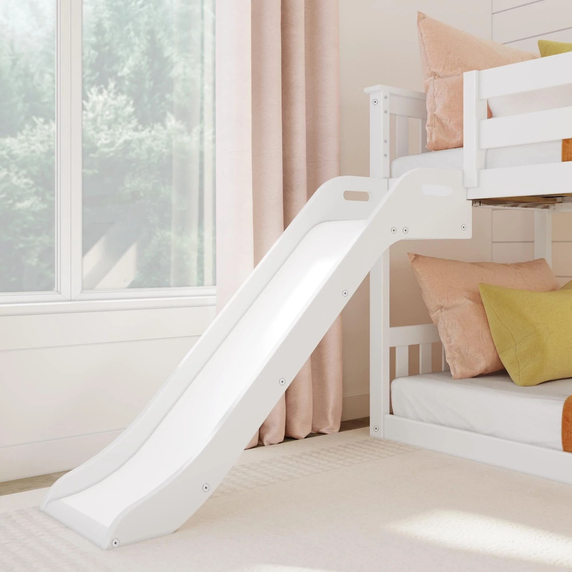 Twin Over Twin Low Bunk Bed With Slide & Stairs - Image 6