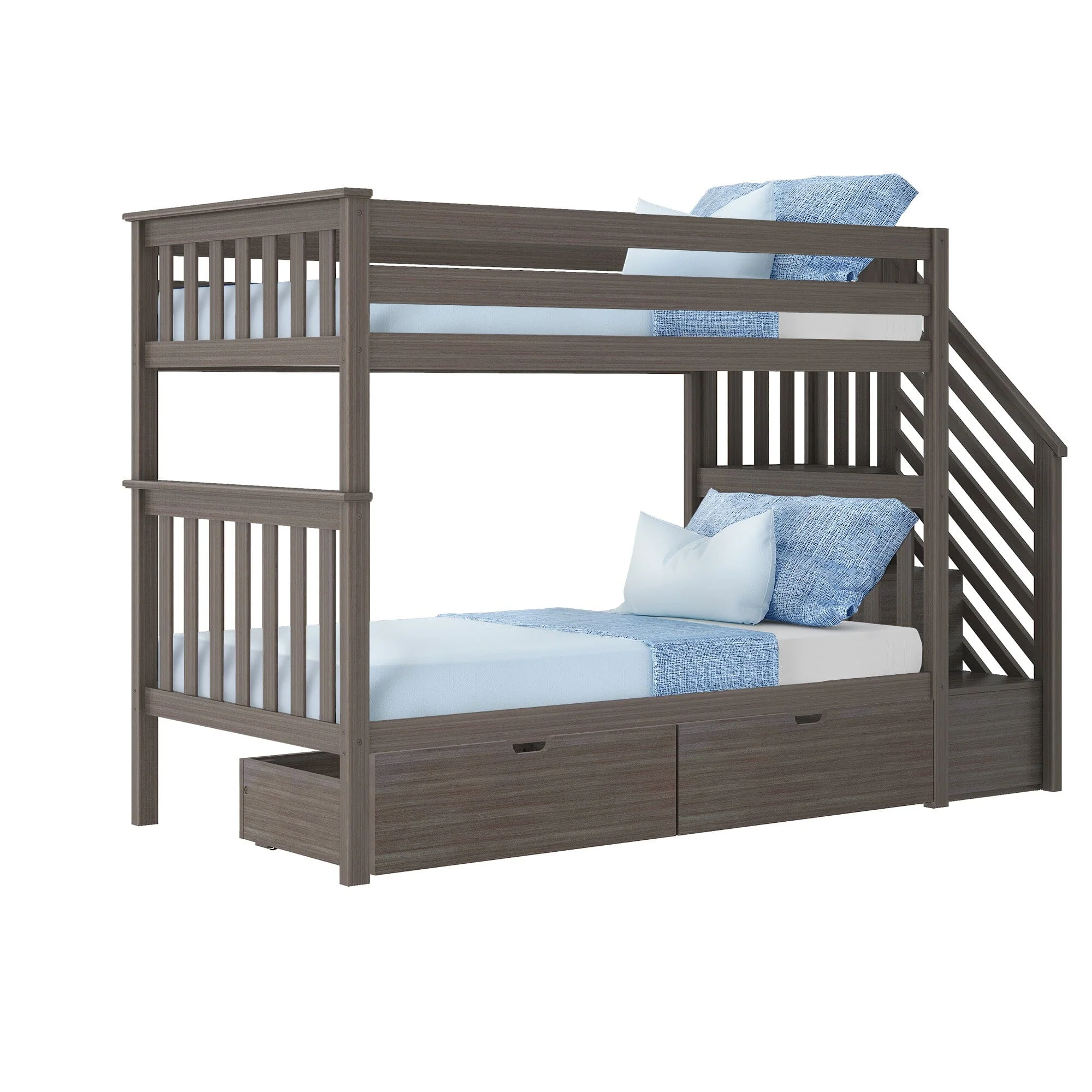 Twin Over Twin Bunk Bed With Stairs & Storage Drawers - Image 10