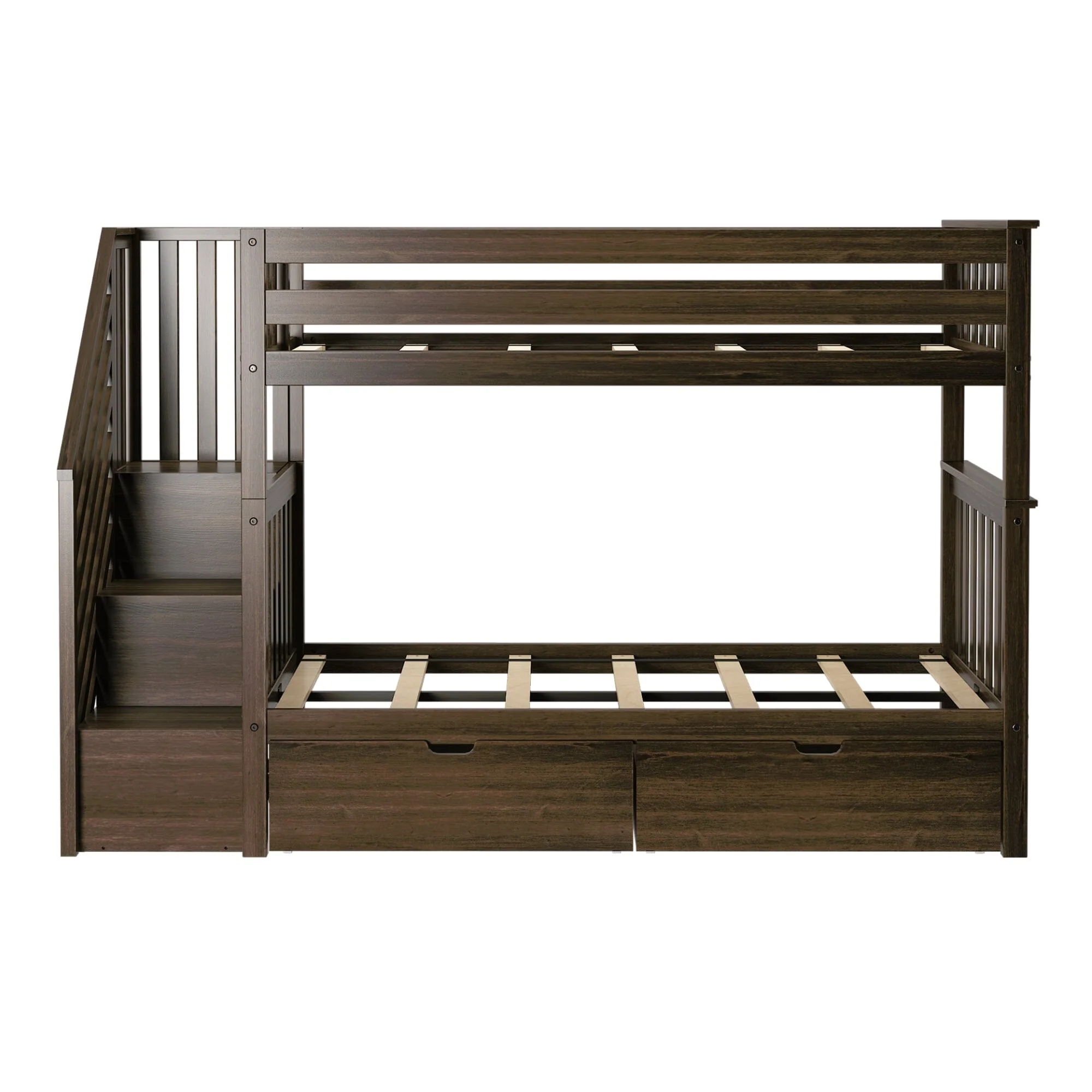 Twin Over Twin Bunk Bed With Stairs & Storage Drawers - Image 16