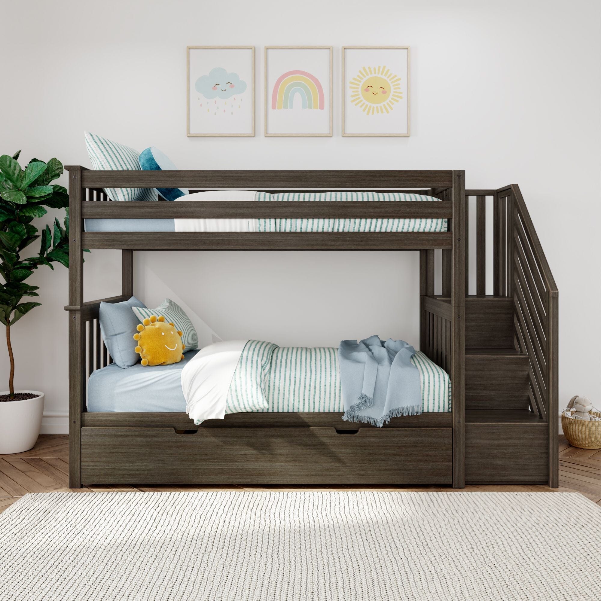 Twin Over Twin Bunk Bed With Stairs & Trundle - Image 4