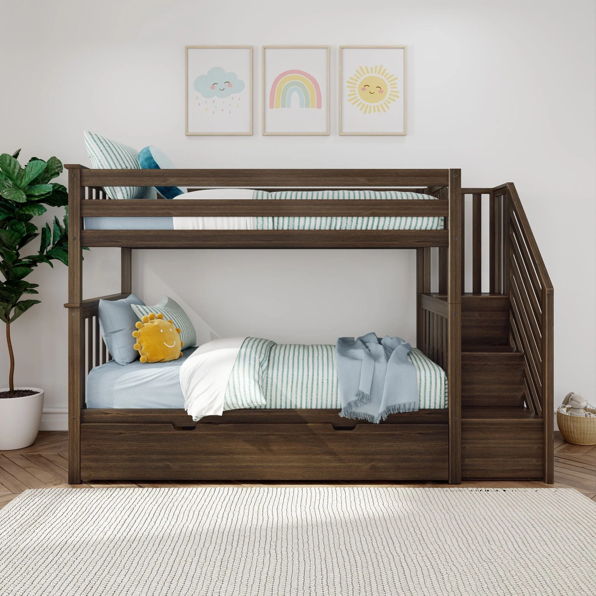 Twin Over Twin Bunk Bed With Stairs & Trundle - Image 5