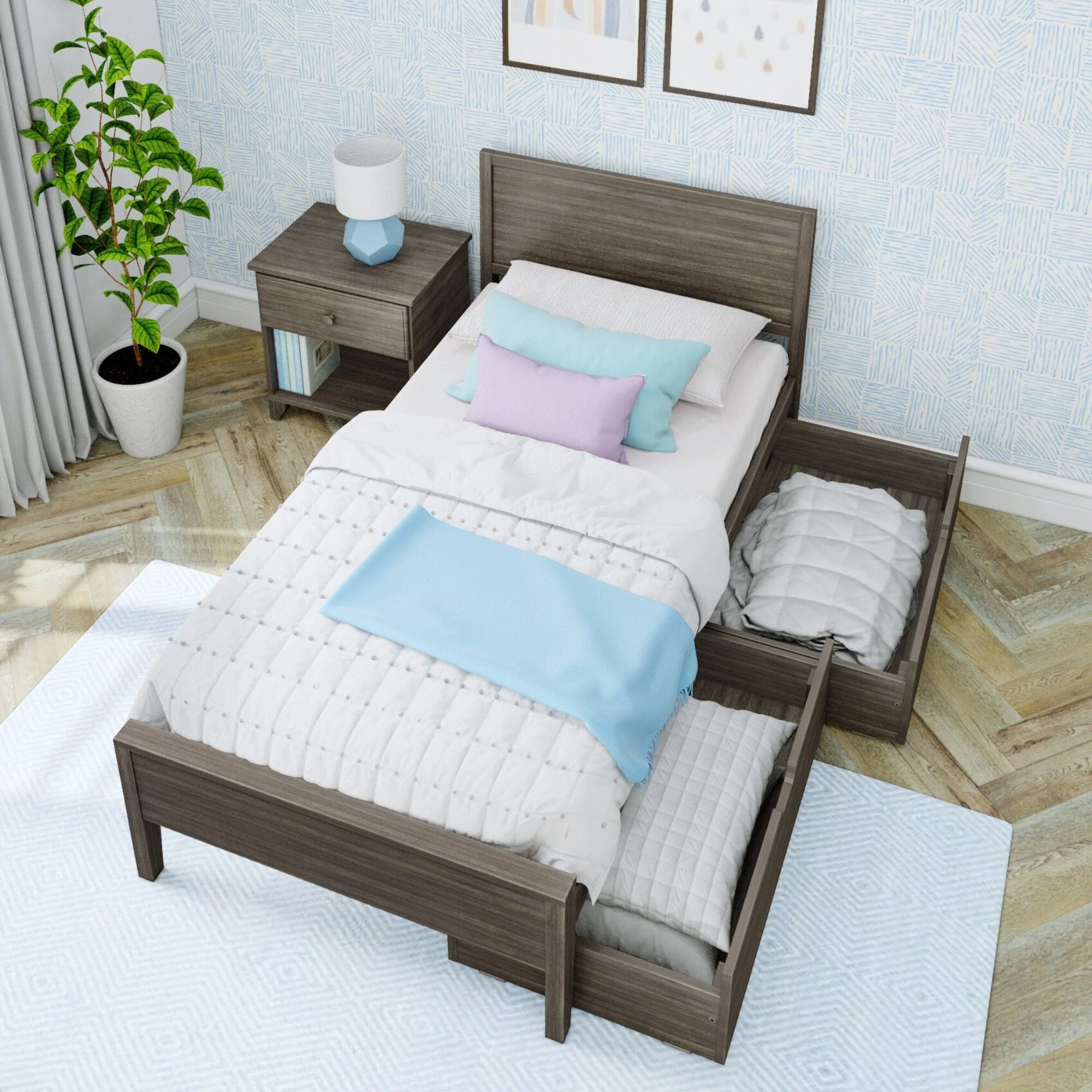 Twin Panel Bed With Storage Drawers - Image 18