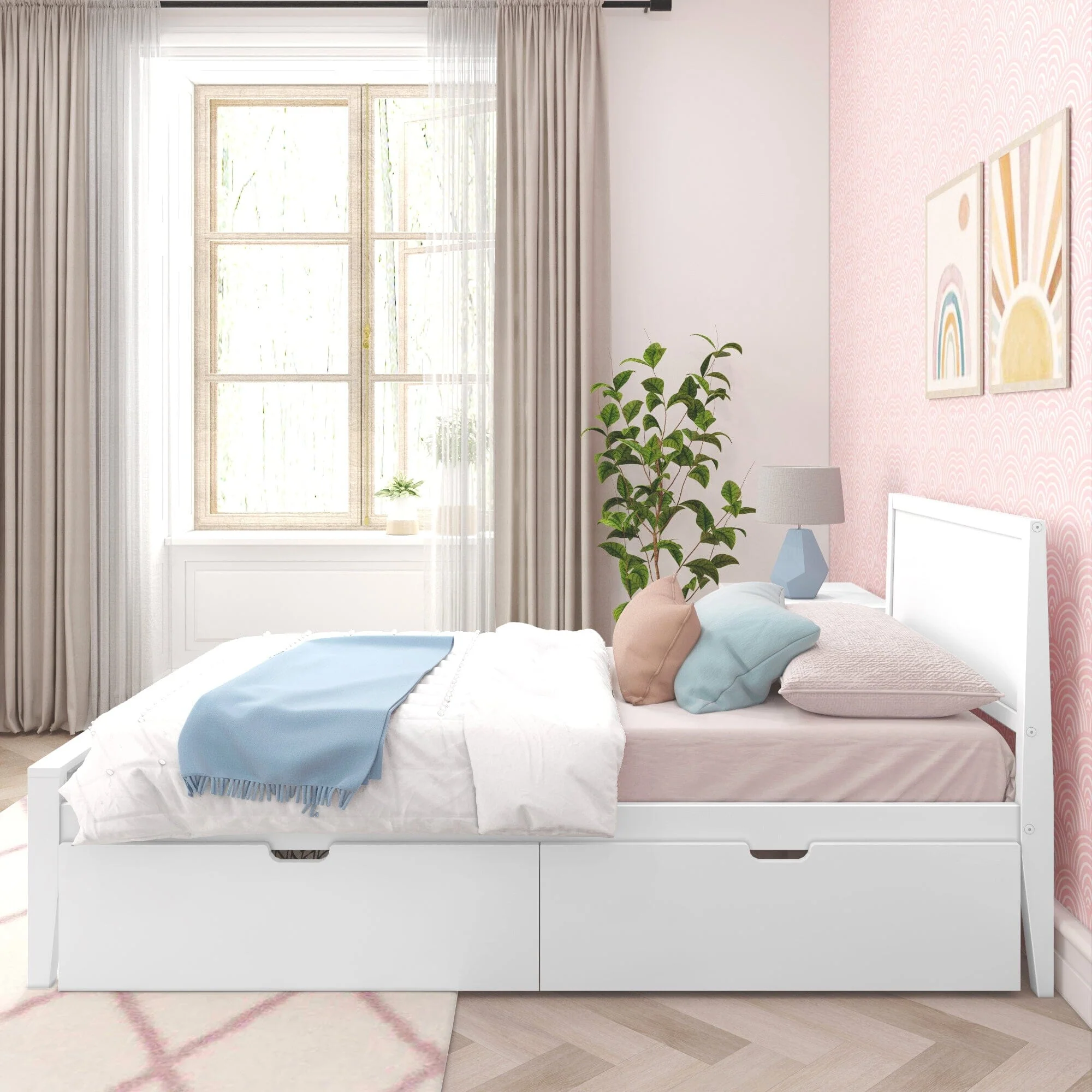 Twin Panel Bed With Storage Drawers - Image 4