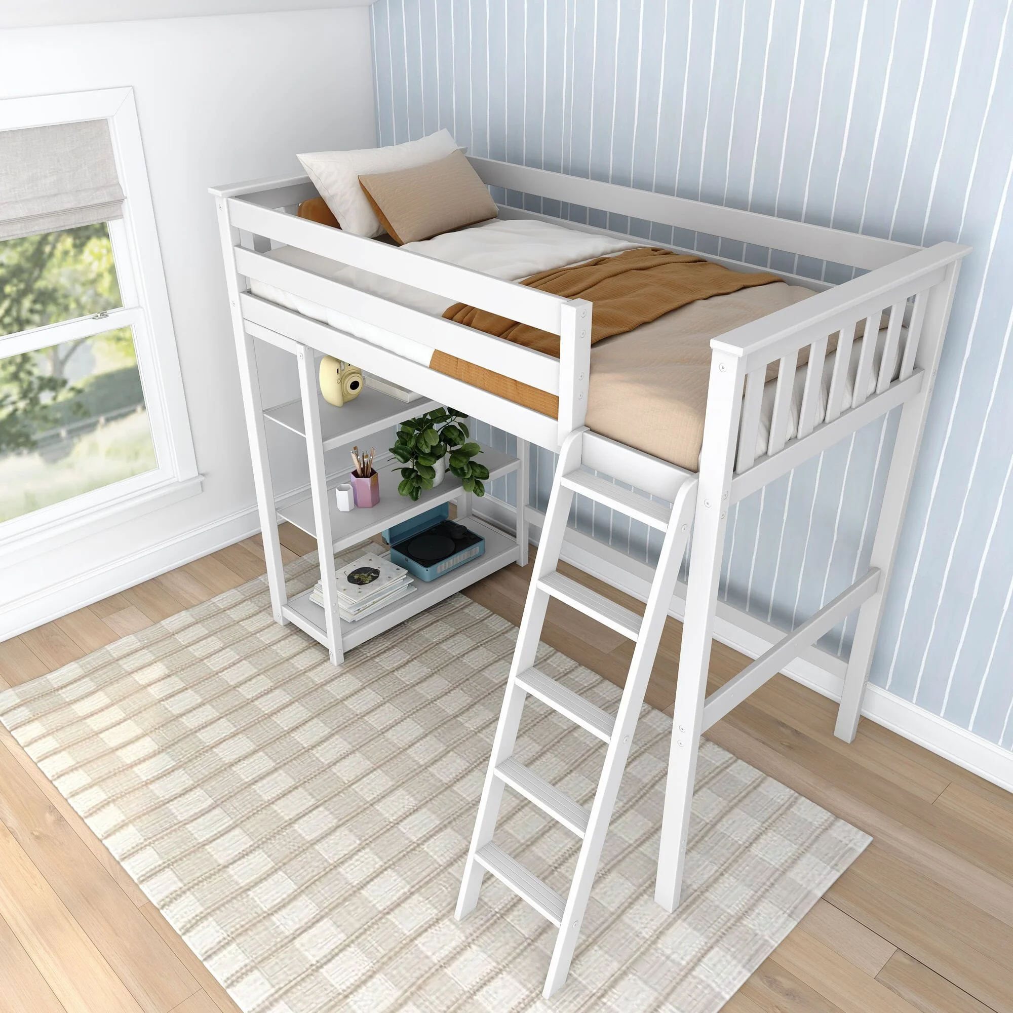 Twin Loft Bed With Bookcase - Image 17