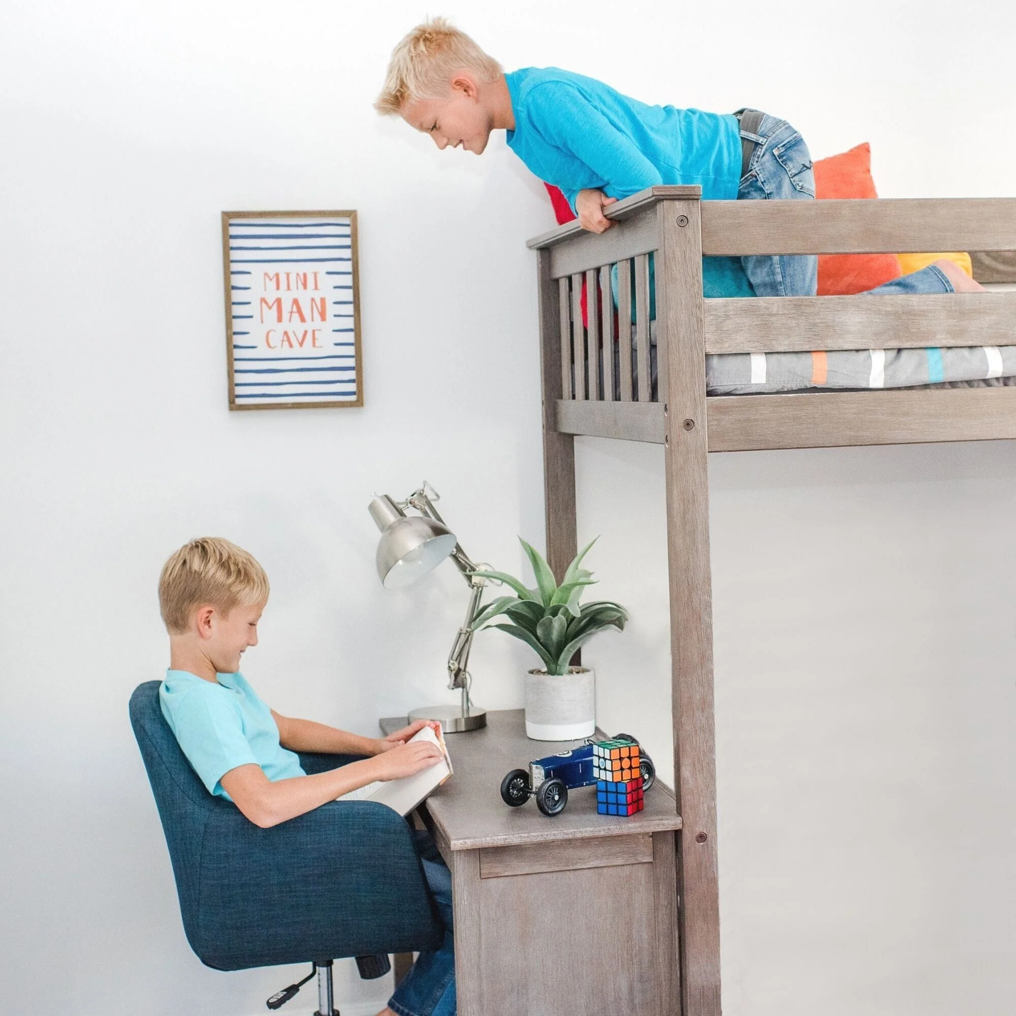 Twin Loft Bed With Bookcase & Desk - Image 11