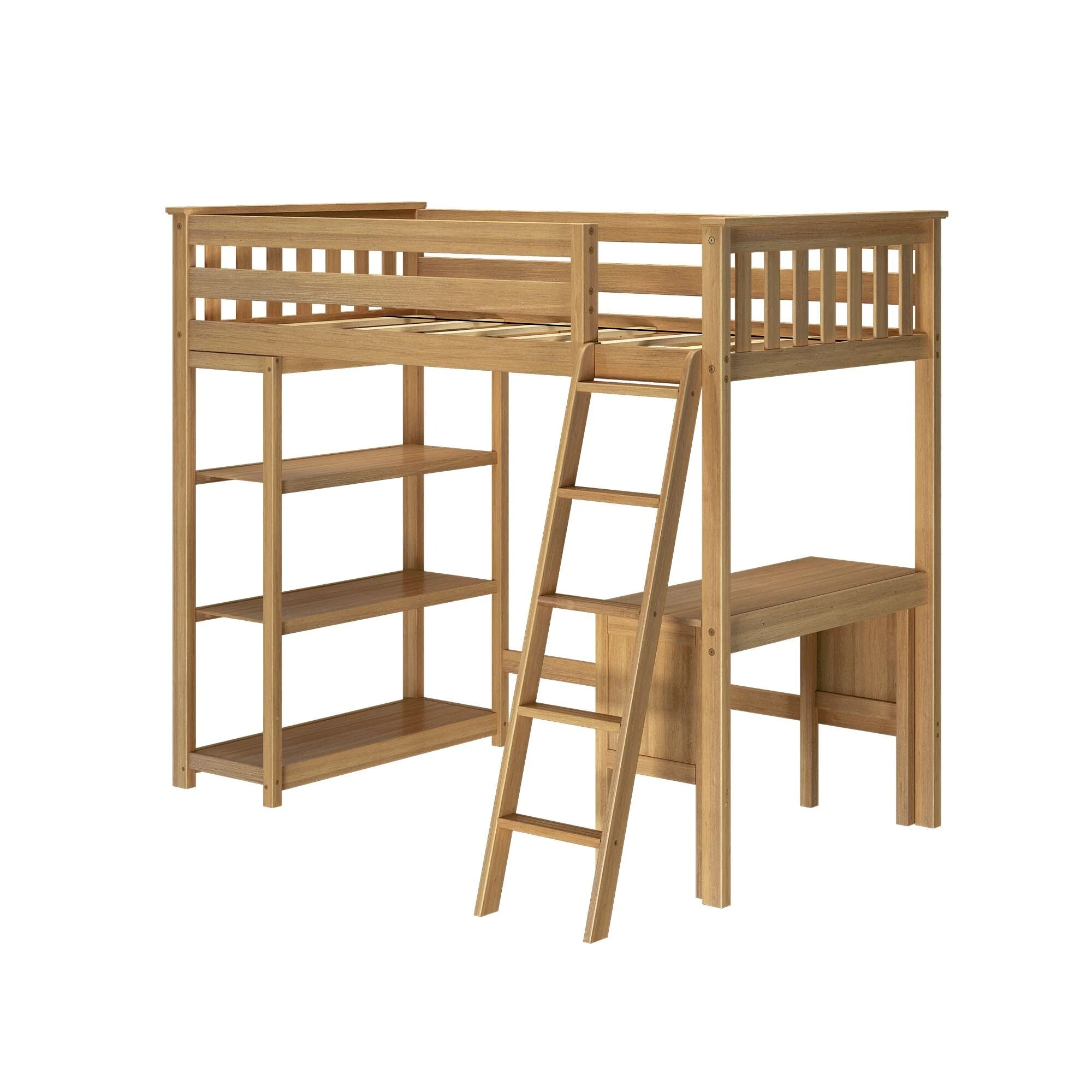 Twin Loft Bed With Bookcase & Desk - Image 9