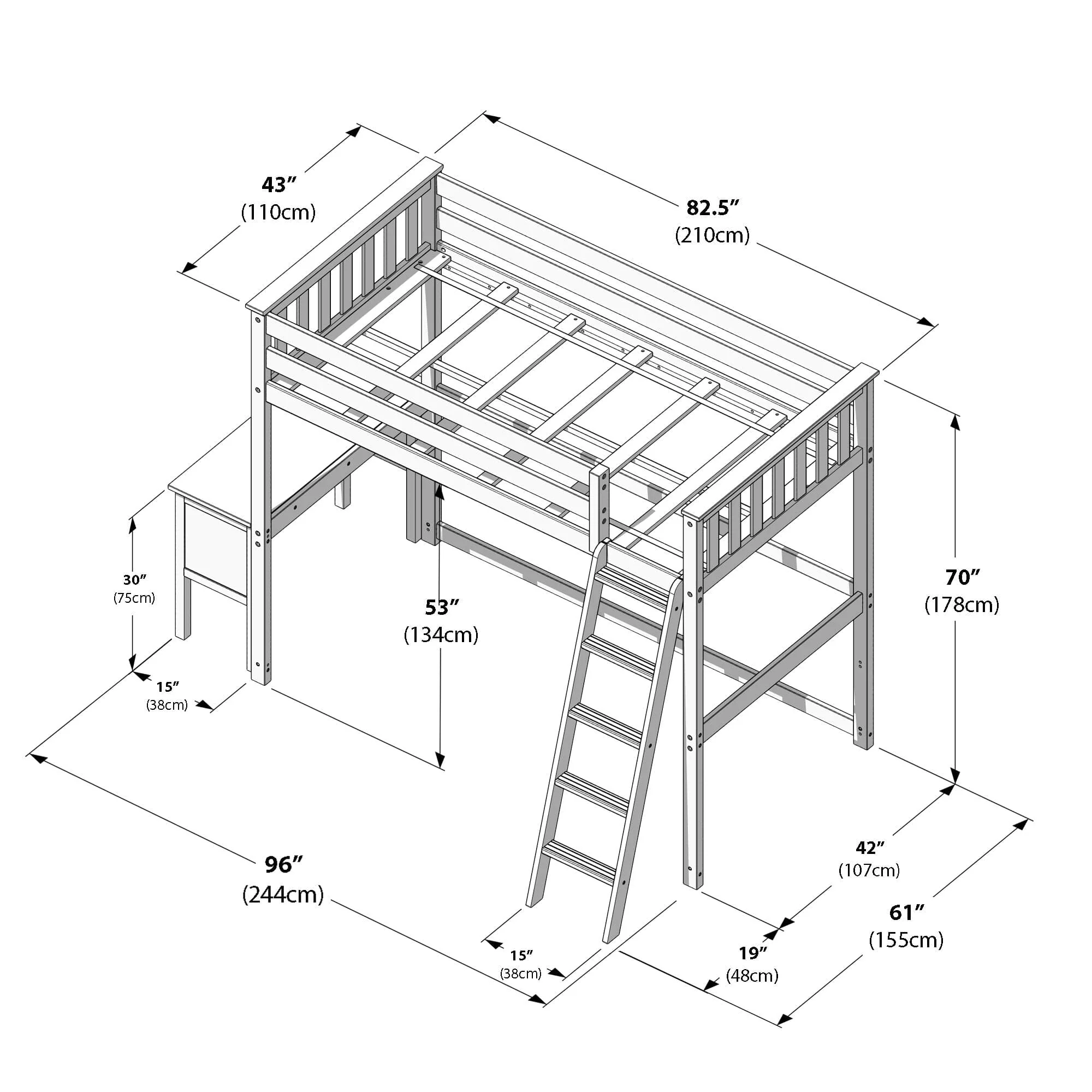 Twin Loft Bed With Desk - Image 18