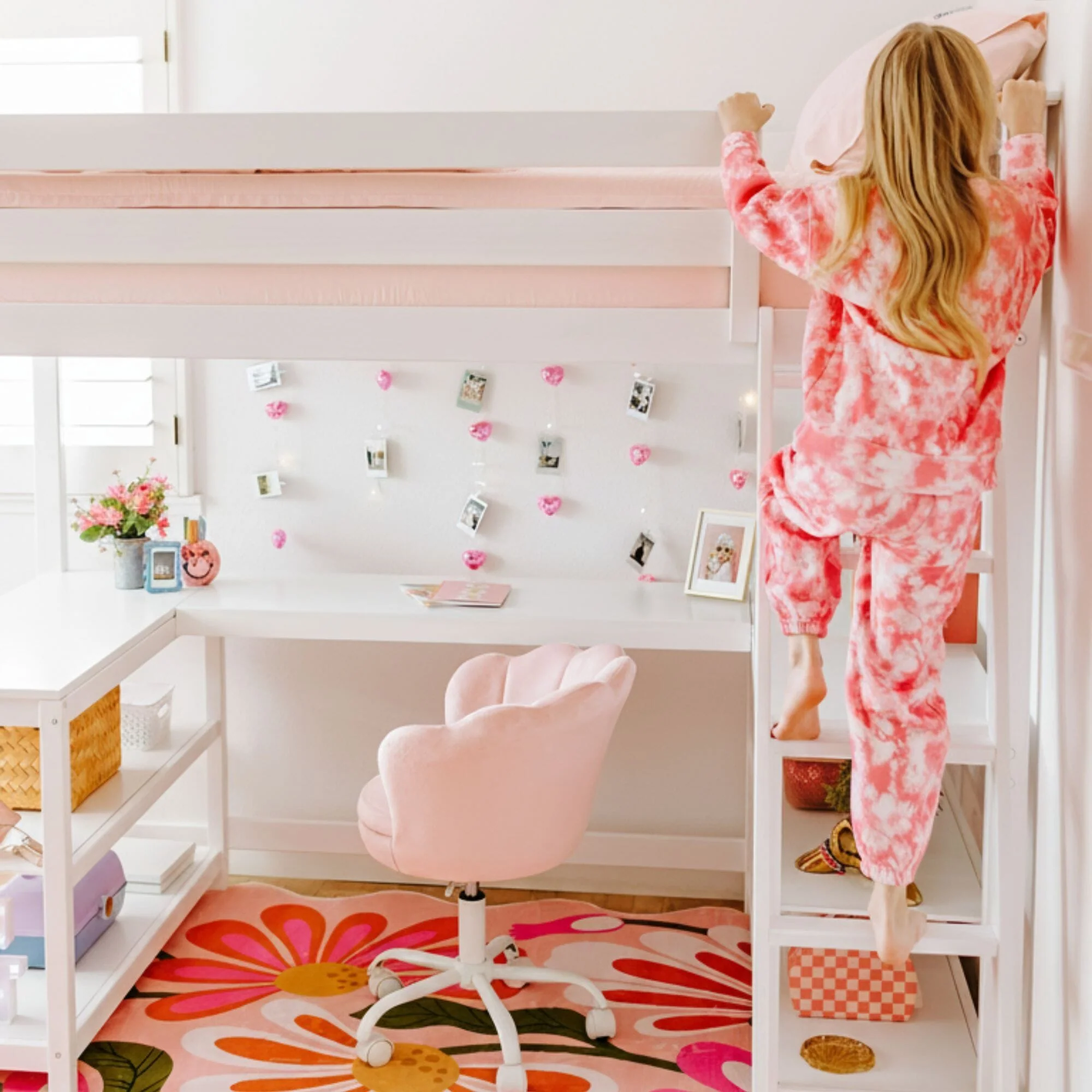 Twin Loft Bed With Wraparound Desk & Shelves - Image 19