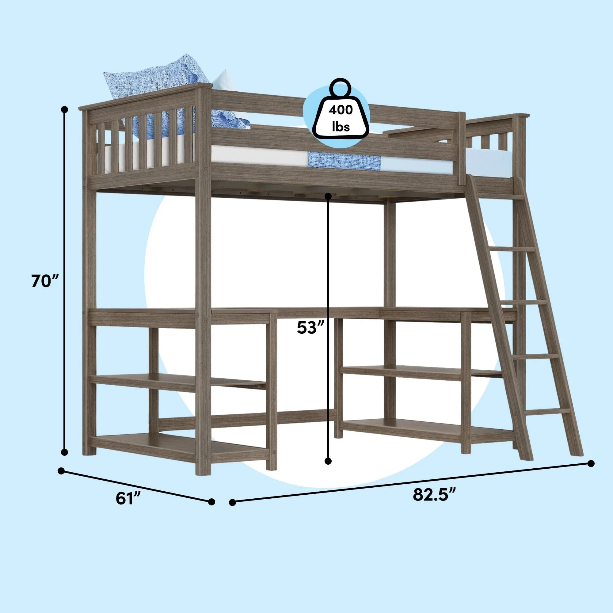Twin Loft Bed With Wraparound Desk & Shelves - Image 26