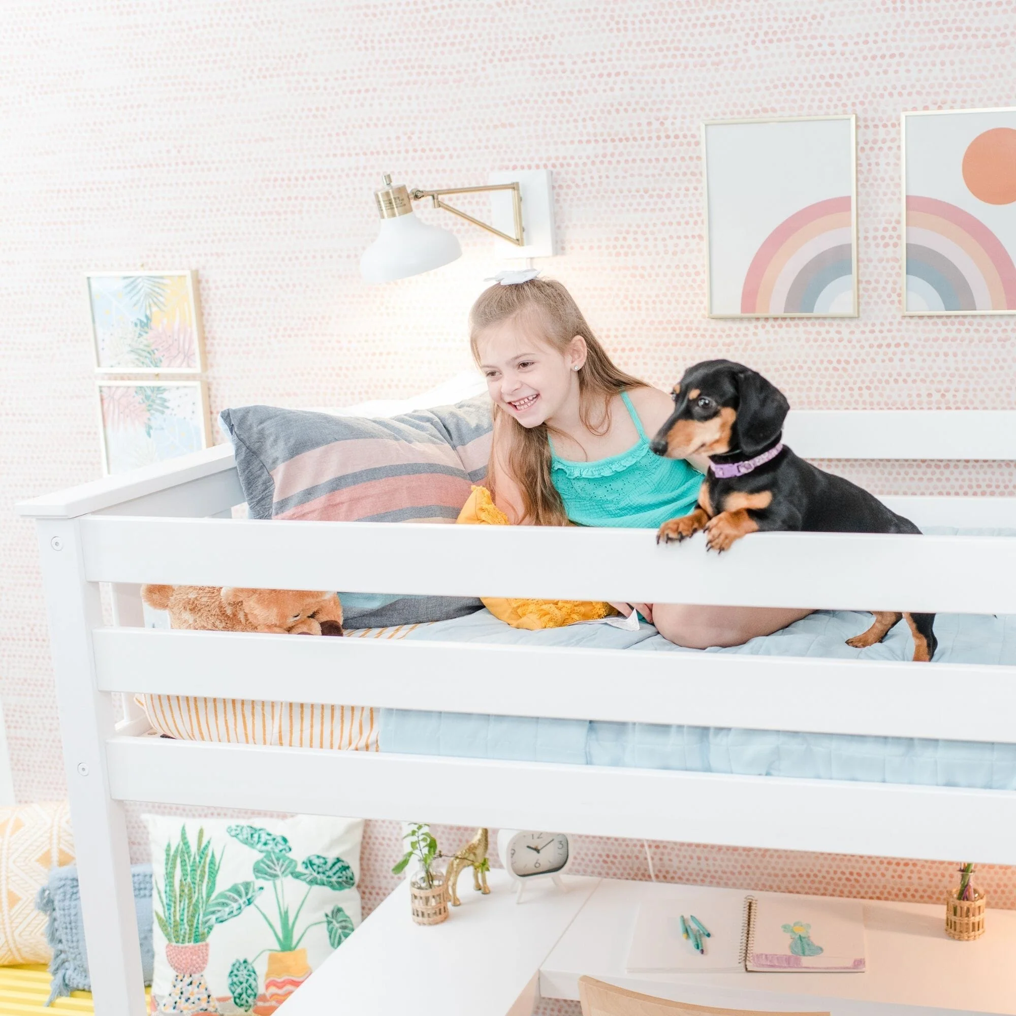 Twin Loft Bed With Wraparound Desk & Shelves - Image 9