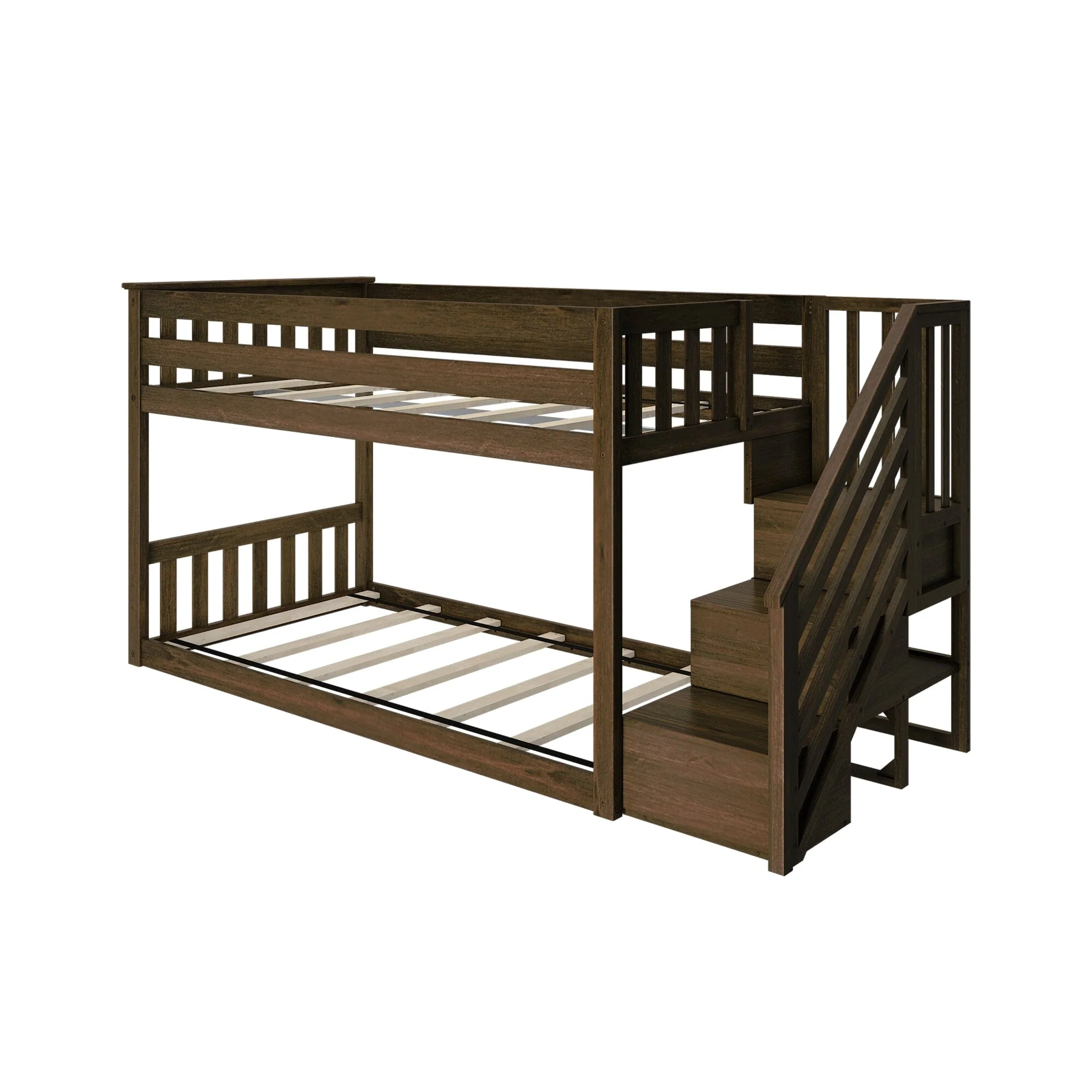 Twin Over Twin Low Bunk Bed With Stairs - Image 11