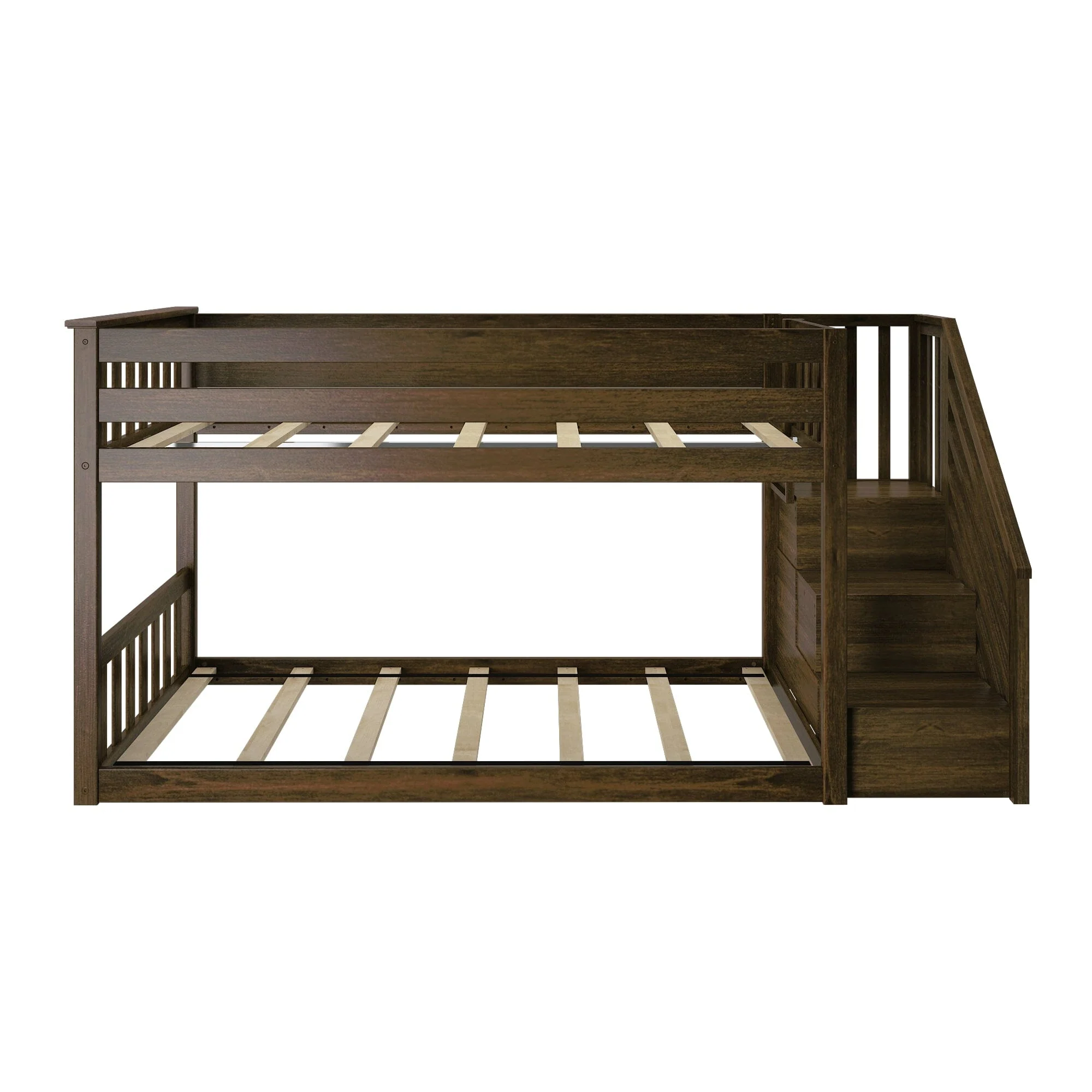 Twin Over Twin Low Bunk Bed With Stairs - Image 15