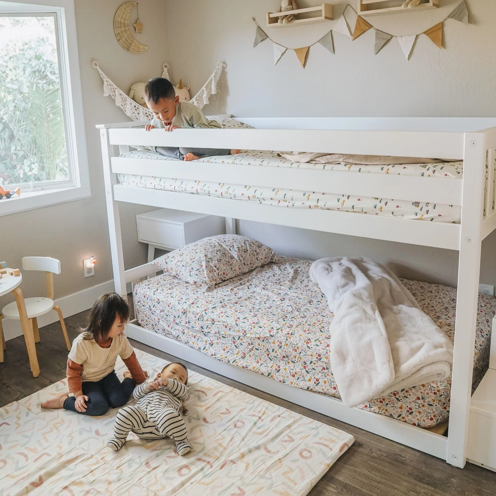 Twin Over Twin Low Bunk Bed With Stairs - Image 28