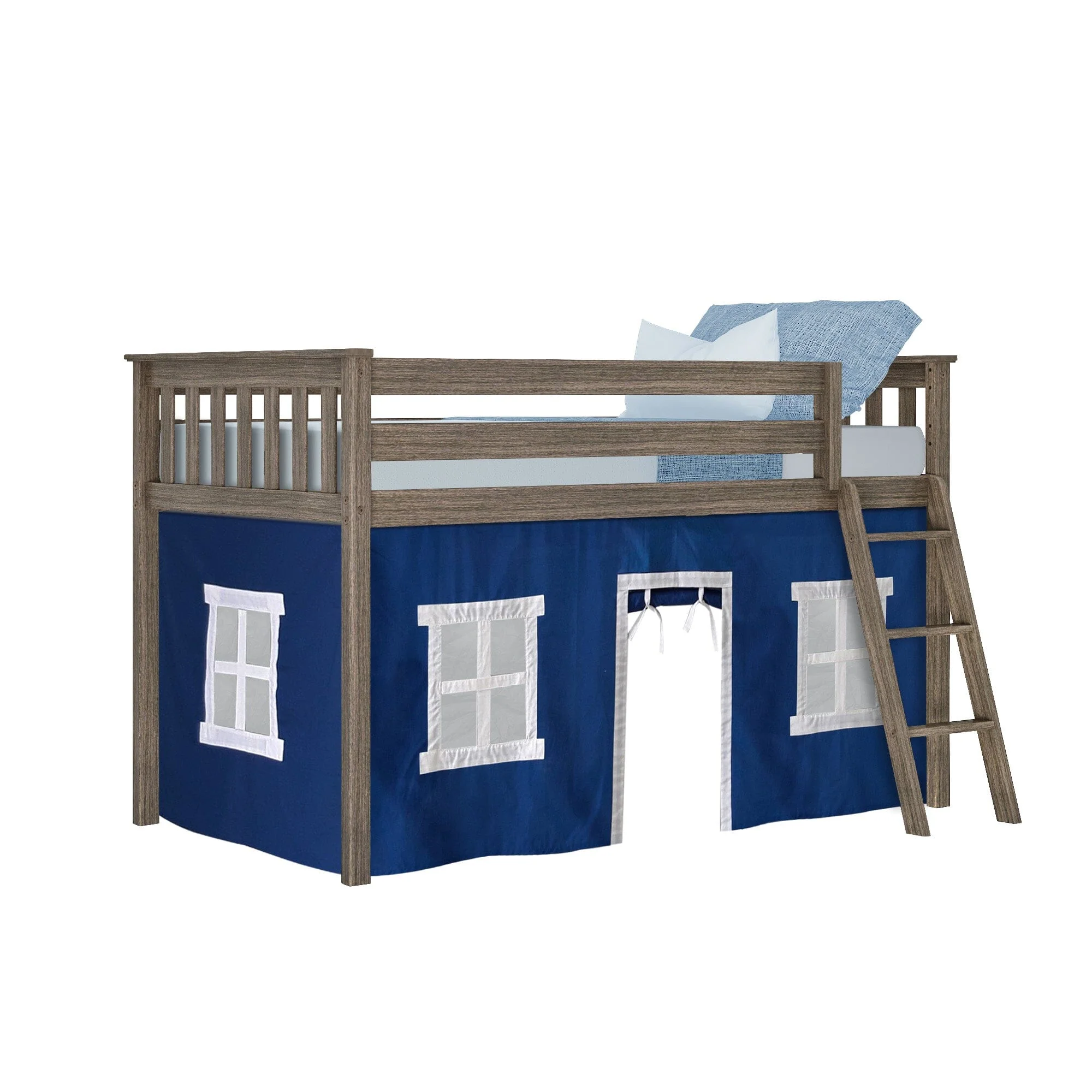 Twin Low Loft Bed With Curtain - Image 16