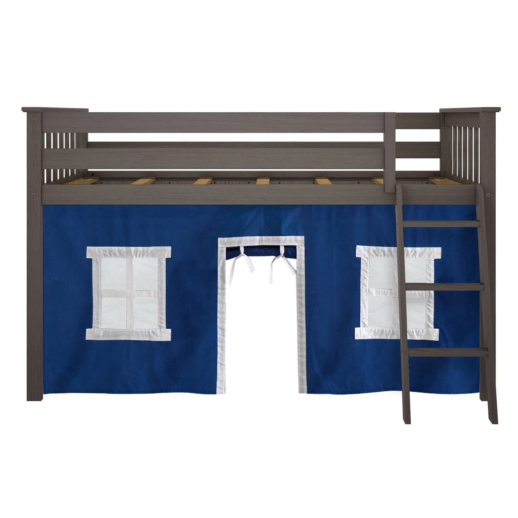 Twin Low Loft Bed With Curtain - Image 23