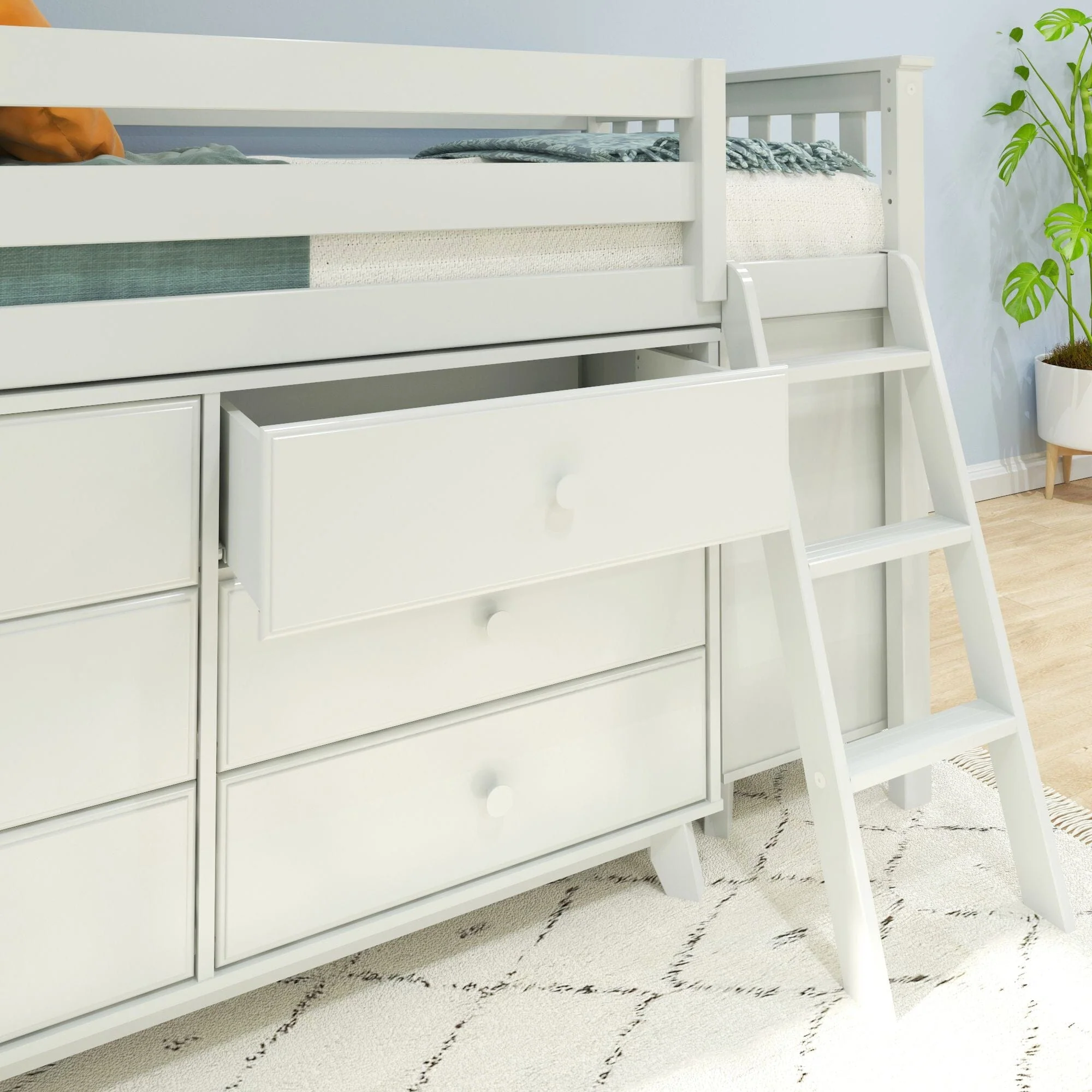 Twin Low Loft Bed With 2 Dressers - Image 10