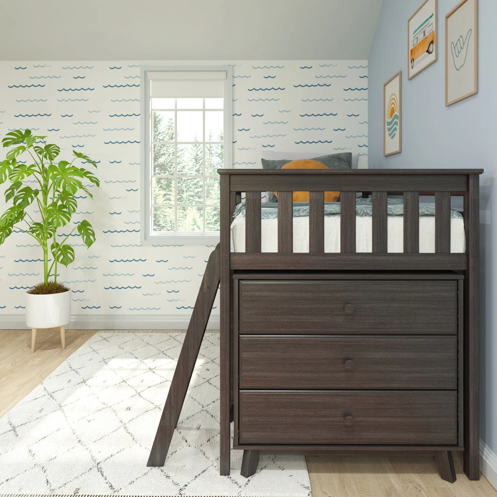 Twin Low Loft Bed With 2 Dressers - Image 14