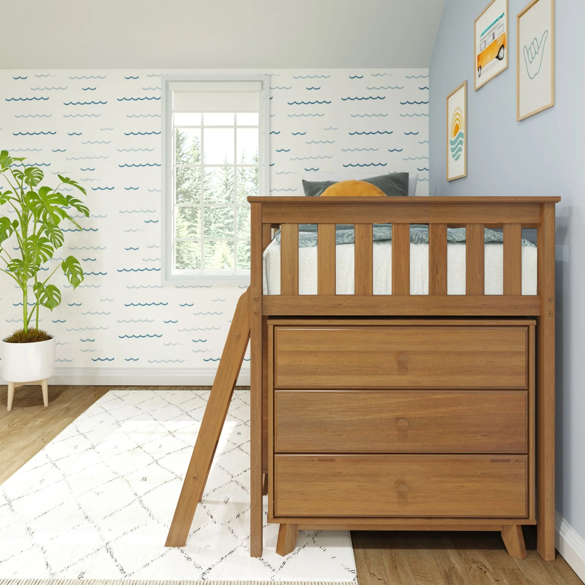 Twin Low Loft Bed With 2 Dressers - Image 15