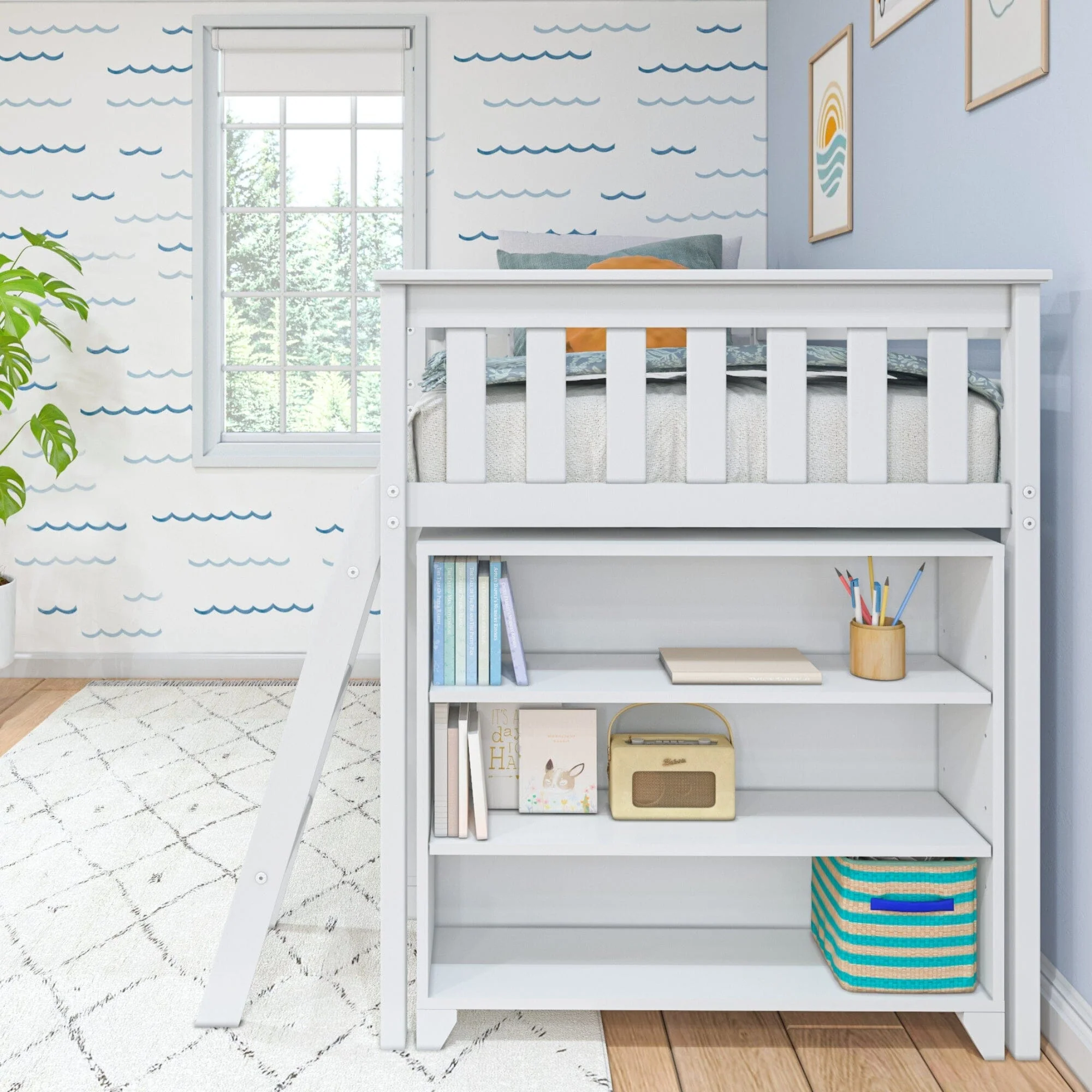 Twin Low Loft Bed With Bookcases - Image 5