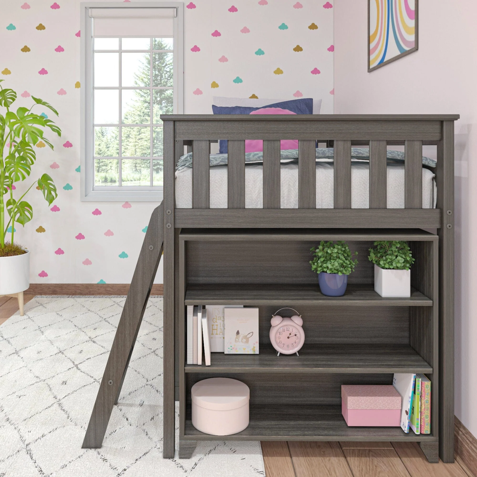 Twin Low Loft Bed With Bookcases - Image 6