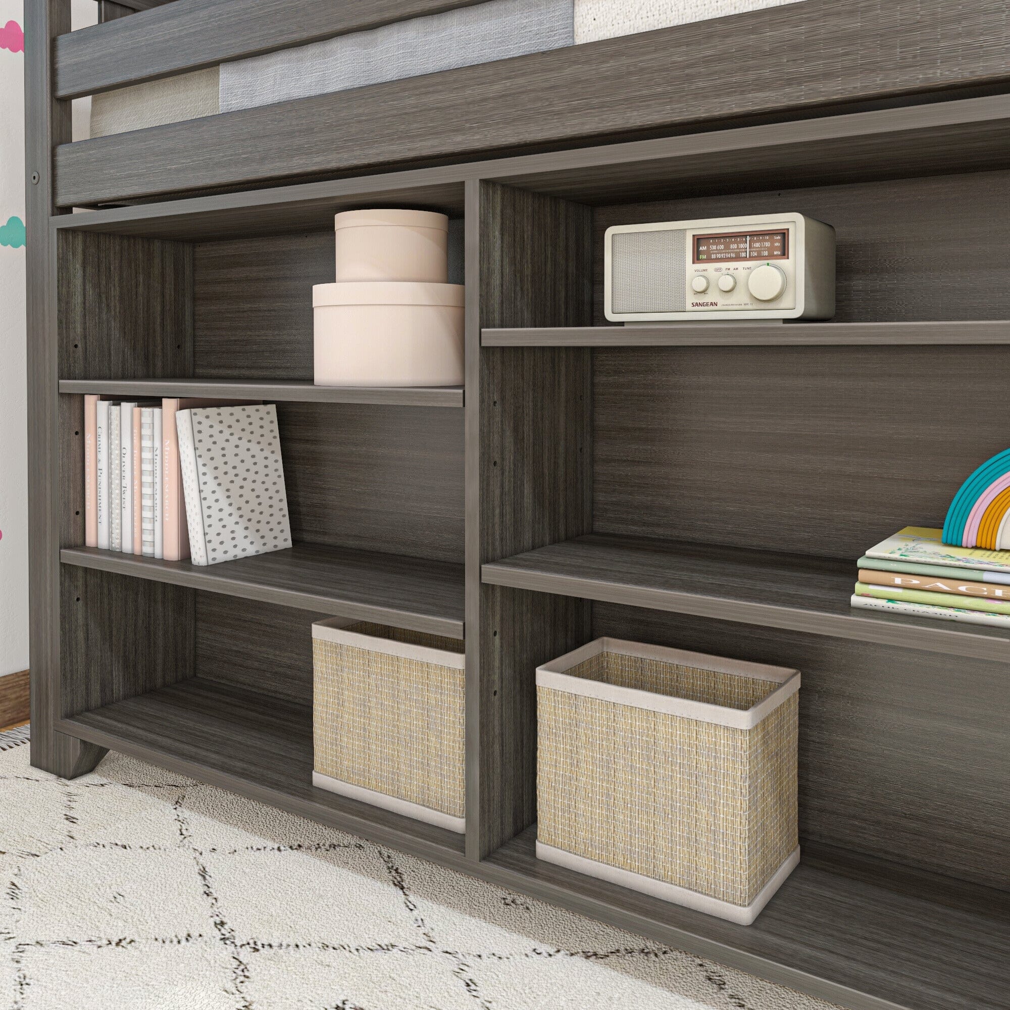 Twin Low Loft Bed With Bookcases - Image 8