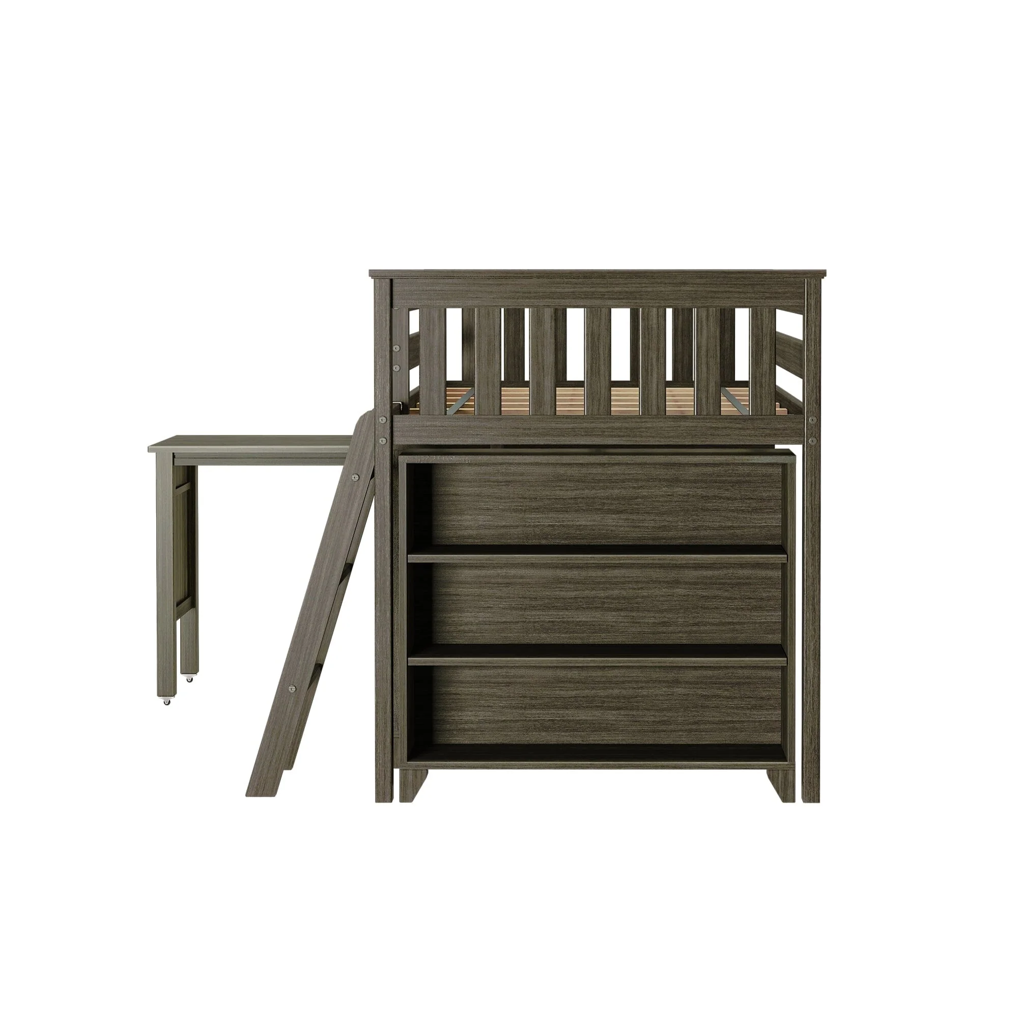 Twin Low Loft Bed With Desk & Bookcases - Image 8