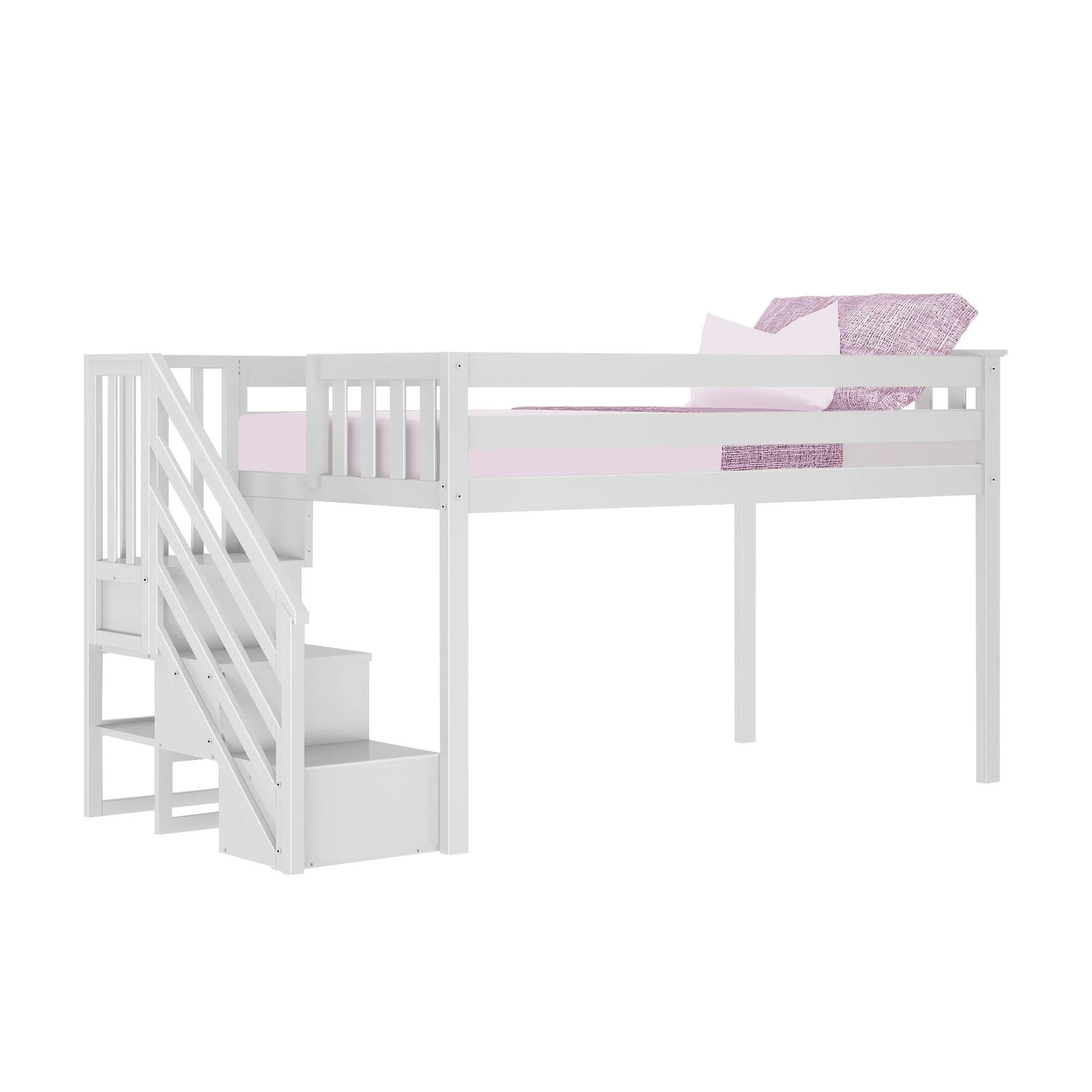 Twin Low Loft Bed With Stairs - Image 5
