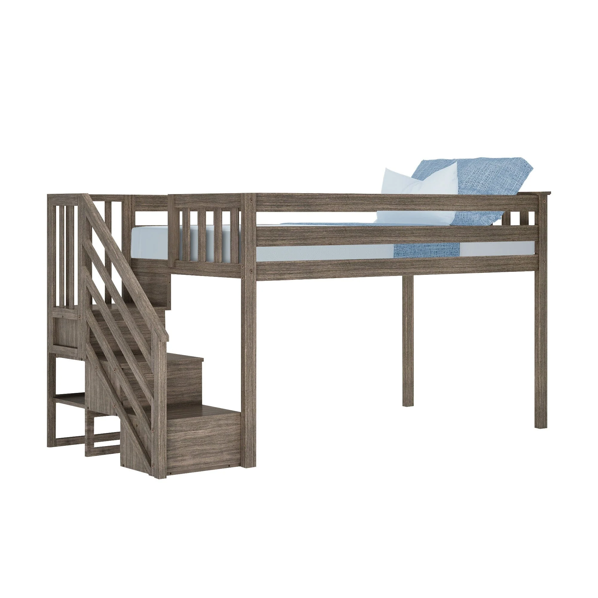 Twin Low Loft Bed With Stairs - Image 6