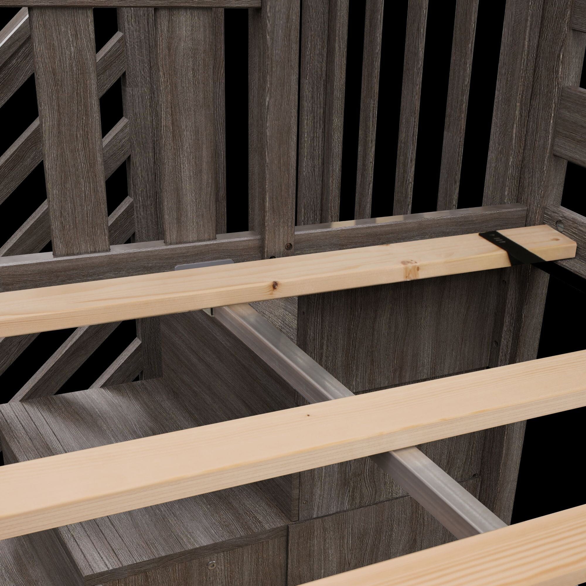 Twin-Size Low Loft with Stairs + Curtain - Image 44