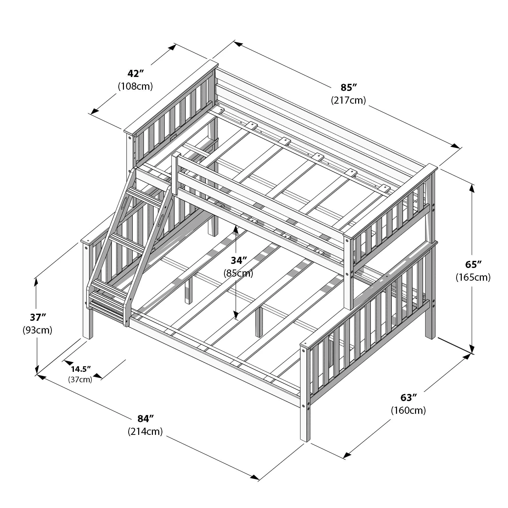 Twin XL Over Queen Bunk Bed - Image 23