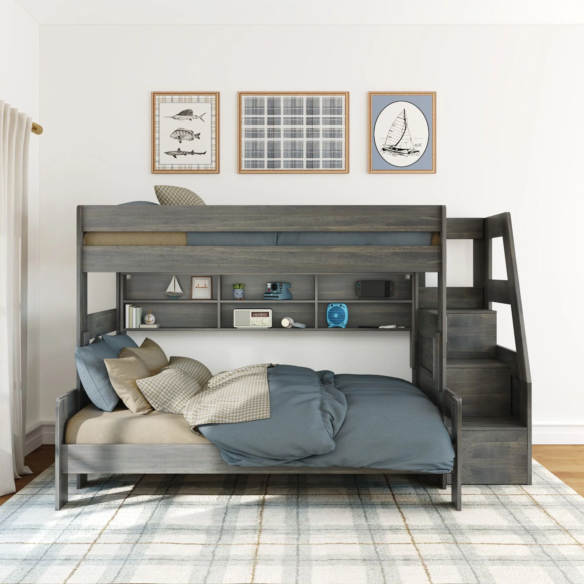 XL Modern Farmhouse Bunk Bed Bookcase - Image 12