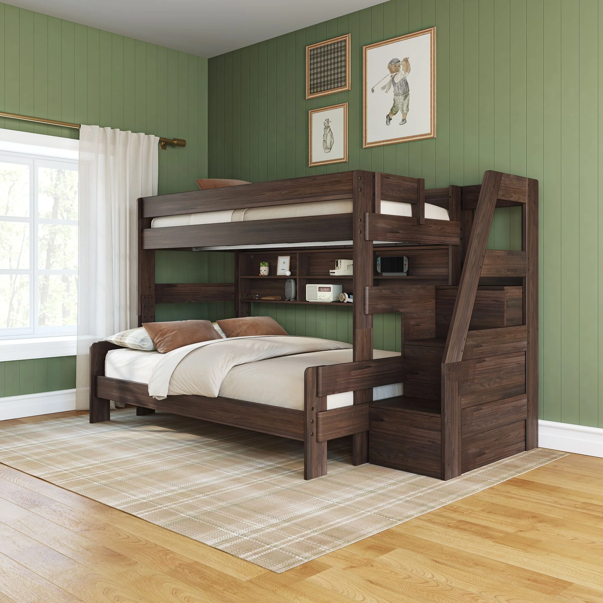 XL Modern Farmhouse Bunk Bed Bookcase - Image 17