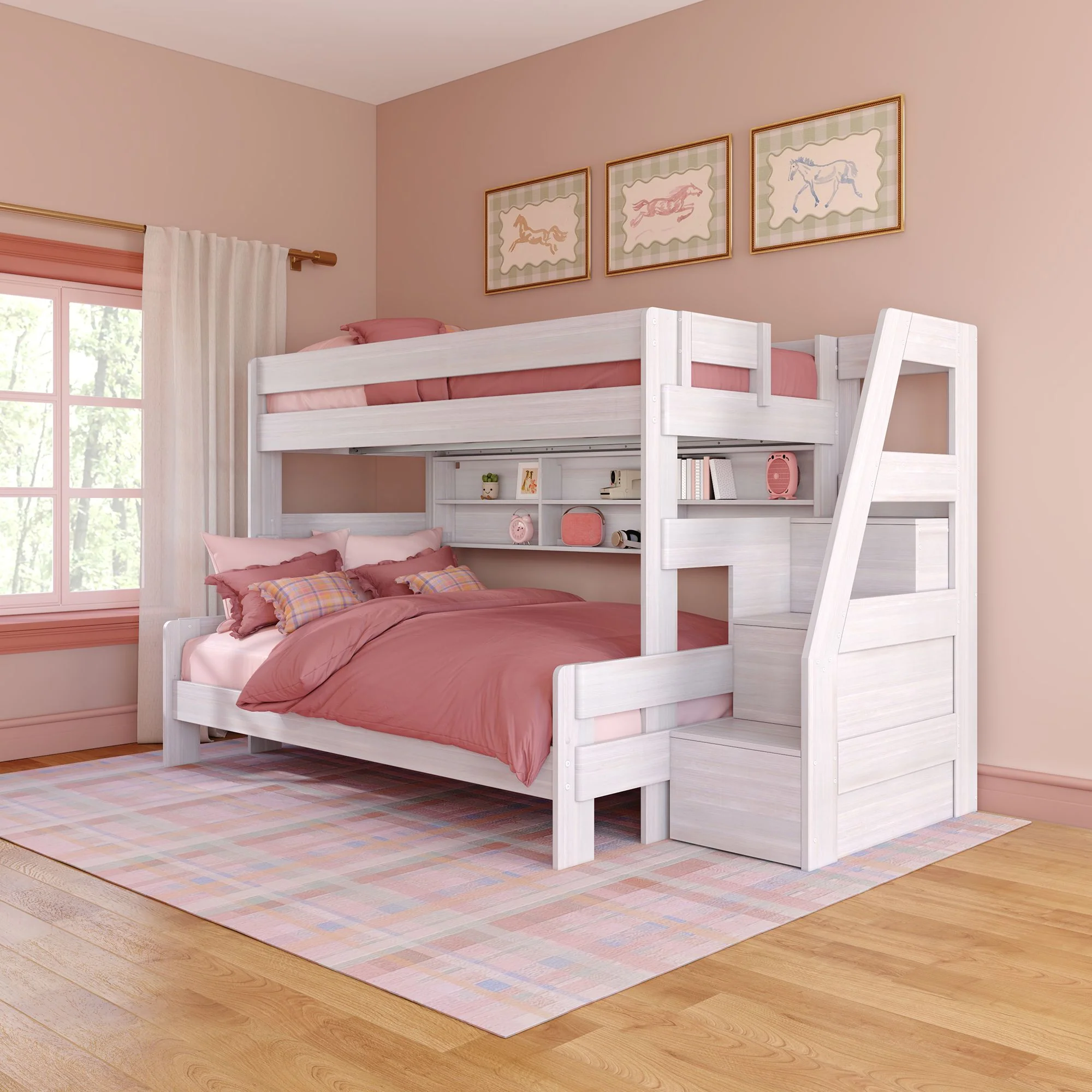 XL Modern Farmhouse Bunk Bed Bookcase - Image 18