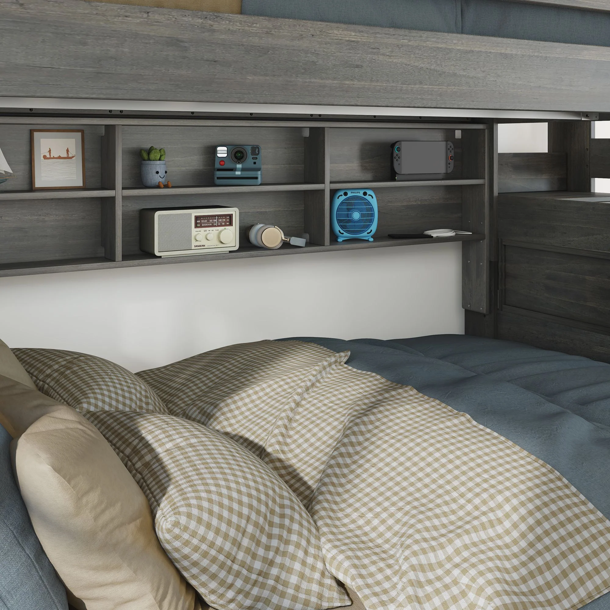 XL Modern Farmhouse Bunk Bed Bookcase - Image 8