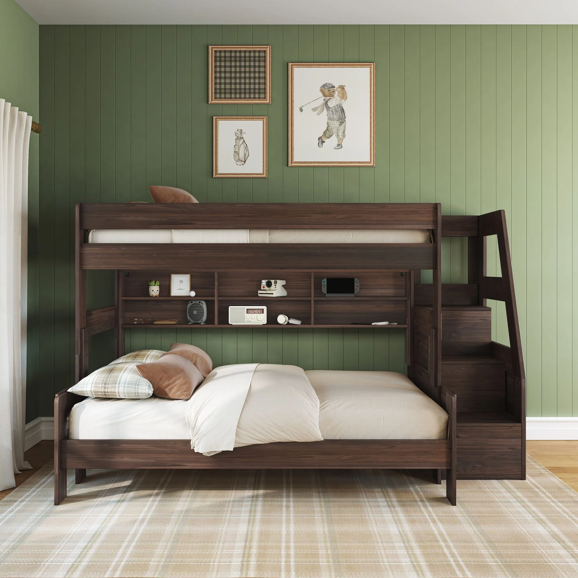 XL Modern Farmhouse Bunk Bed Bookcase - Image 9